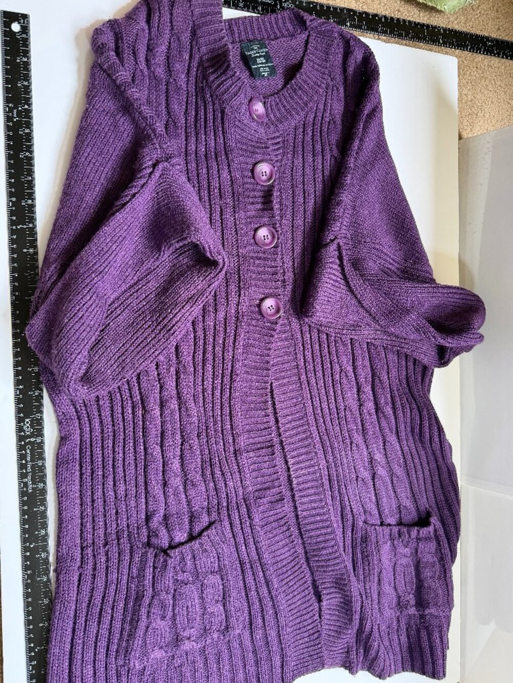 Faded Glory Purple Cardigan W XL
